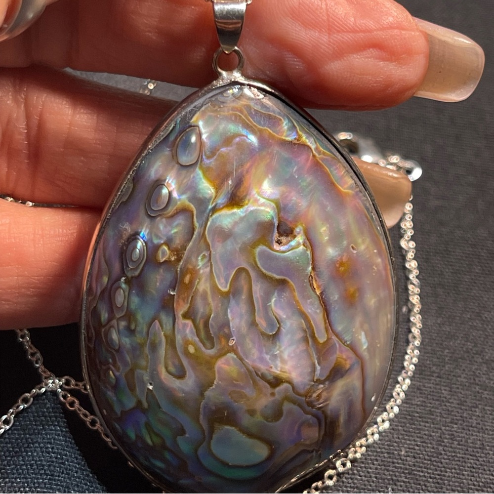 Abalone Shell and Sterling Pendant